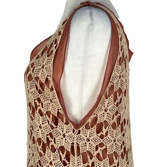 JOY JOY‎ LACE SCOOP NECK LINED TUNIC TOP - Picture 5 of 13